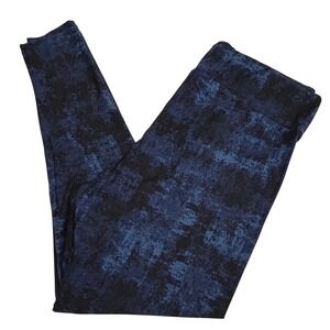 LuLaRoe Womens Leggings Size TC2 Blue Black Stripes Tie Dye Plus 18+ NWT